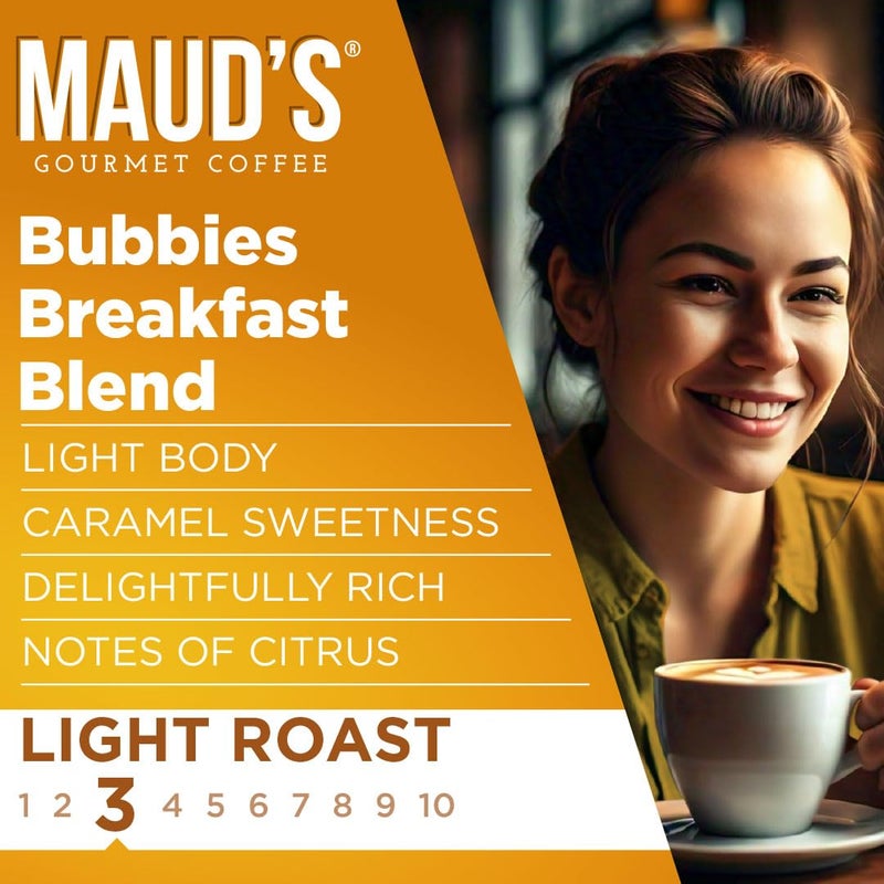 Maud's Breakfast Blend Coffee Pods, 100 ct, Light Roast Coffee in Recyclable Single Serve Pods – 100% Arabica Coffee, Compatible with Keurig K Cups Maker - Image 3